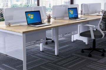 A beautiful modular office furniture having desking table and chair