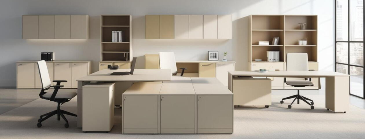 Modern office furniture setup inside workspace