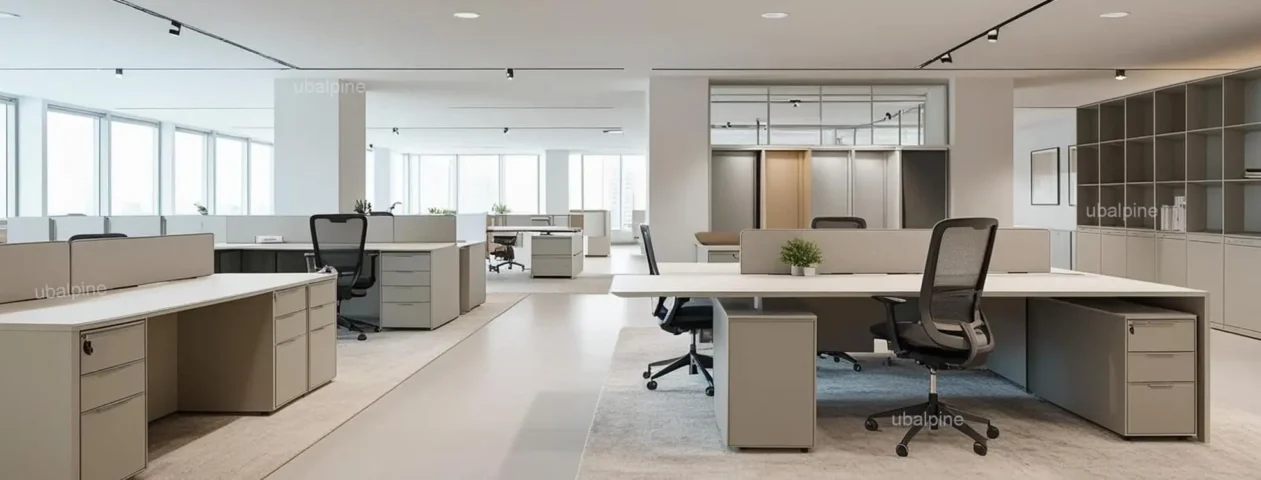 Planned and Organized Office Space with Modular Furniture