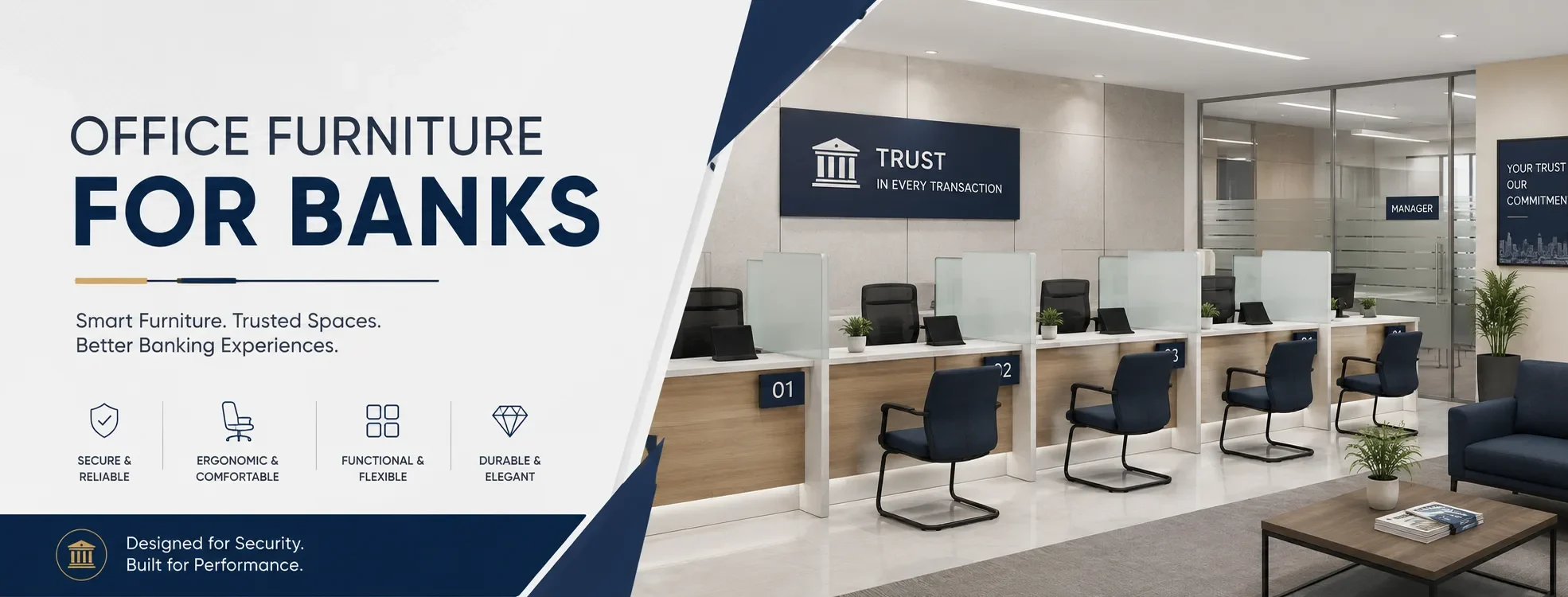 Office Furniture for Banking Sactor with features